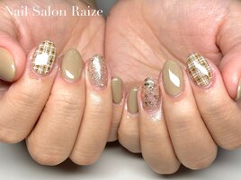 チェックネイル/秋ネイル