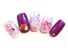 クリスタルネイル ボンベルタ橘店(CRYSTAL NAIL)/ チップ×水彩画フラワー