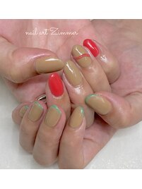 60minart のちぐはぐネイル
