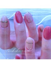 ツキカドットネイル(tsukika.nail)/【ANTIQUER ROSE】ORDER GLITTER