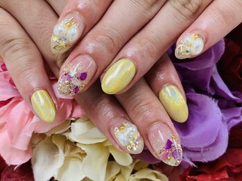 ダブルネイル(Double Nail)/【ほり】ミラーゴージャスネイル