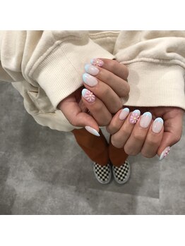 アンダーバーホワイトプラス 南海難波店(_WHITE+)/フラワーネイル