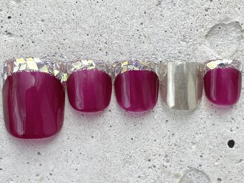 フリークネイル(FREAK Nail)/ガラスフレンチFOOT ¥12000