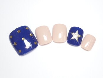 ワンネイル(ONE NAIL)/#星#ホロ#フットネイル