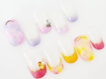 ネイルサロン クイール 小山店(NAIL SALON QUILL)/フレンチ＋タイダイ