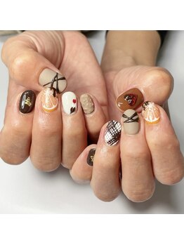 バレンタインネイル