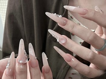 めぐみのネイルサロンの写真/折れにくく浮きにくい!長持ちとリピーター様続出!人気☆ジェル長さだしフラッシュネイル8500円(オフなし)