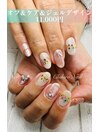 押し花埋め込みバタフライネイル