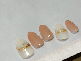 桜色/ちゅるん/ホワイトネイル