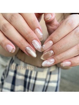 フラミンゴ(flamingo)/ベージュリボン