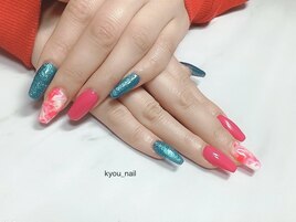 スカルプ2本アート