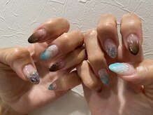 チアフル ネイルアンドアイラッシュ(cheerful)/夏から秋のニュアンスネイル