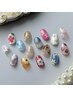 Jrネイリスト【ハンド】手書きお花ネイル☆【オフ込み】サンプルから選択♪