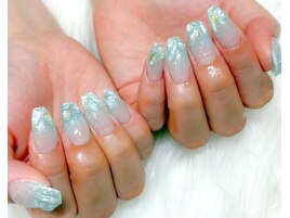 クリアパーツ/グラデーション/青