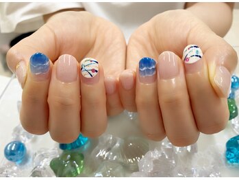 プルミエ ネイル(Premier Nail)/ヨーヨー&波アート★サンド
