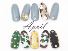 エイプリルプラス(April plus)/アニマル&迷彩柄ネイル