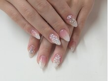 ネイルサロンミキ 横浜(MIKI)/3D手描きフラワーホワイトピンク