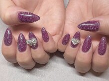 パープルの爪屋/フラッシュ×大きめパーツ