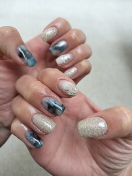 【定額ネイル】blueインクアート