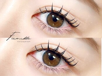 ファミーユ 池袋東口店(Famille)の写真/フラットラッシュ100本¥3980☆初めてのマツエクもお任せ♪豊富なカールと長さでナチュラルで可愛い目元に☆