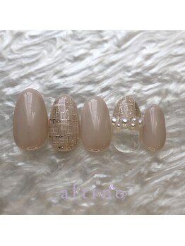 アルティノ ネイル ガーデン(altino nail garden)/ツイード×パール×秋×ガーリー