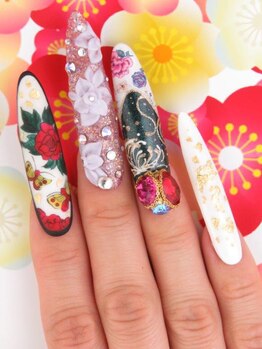 カラーズ 浜松店(colors)/王道3D派手ネイル(*´ω`*)