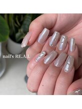ネイルズリアル(nail's REAL)/ホワイトミラーネイル