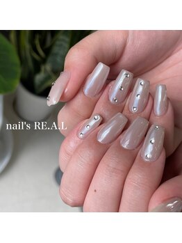 ネイルズリアル(nail's REAL)/ホワイトミラーネイル