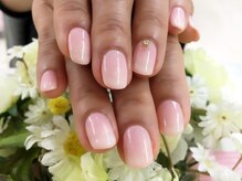 プルミエ ネイル(Premier Nail)/ピンク＆ラメホワイトのカラグラ