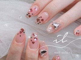 ラメグラデーション×ハートホロ