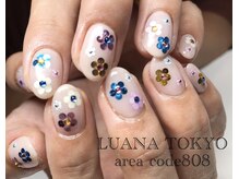 ルアナトウキョウ エリアコード 808(LUANA TOKYO area code 808)/キラキラお花ネイル