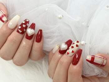 【森】バレンタインネイル