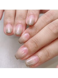 グラデーション細ラメライン☆