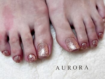 ワンカラー　フット　ラメ　