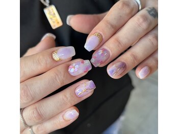 春ネイル　桜ネイル