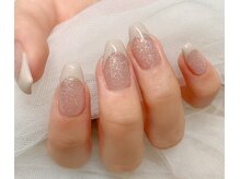 ネイルアンドアイラッシュスタジオ シュシュ(chouchou)/春夏秋冬・フラッシュ×フレンチ