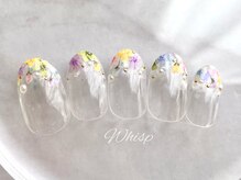 ウィスプ(WHISP)/手描きお花フレンチ/パラジェル