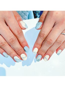 アトリエ ペーニクルス(Atelier Peniculus.)/水色夏カラーニュアンスネイル