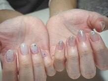 ネイルサロン デンティ(Dentty)/きら＆ホワイト☆アシンメトリ