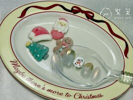 冬ネイル雪だるま