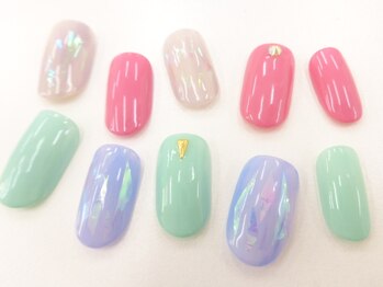 ネイルサロンクイール 宇都宮店(NAIL SALON QUILL)/スクラッチ＋オーロラフィルム