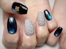 レノヴィア(Re:novia)の雰囲気（冬の定番！！ニットネイルと奥行き感のあるブルーマグネット★）