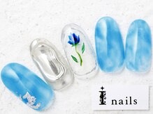 アイネイルズ 新宿店(I nails)/ブルーフラワー