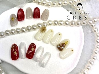 クレスト 奈良店(CREST)の写真/【クリスマスネイルにもオススメ☆】デートやイベントなどの特別な1日をお気に入りのネイルで♪¥4850