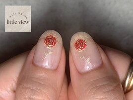 ・手描き×バラ