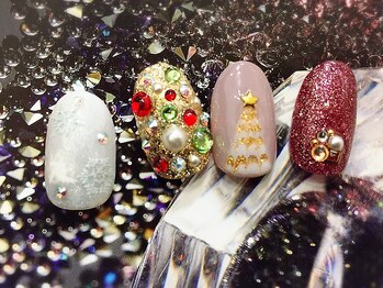 クリスタルネイル ボンベルタ橘店(CRYSTAL NAIL)/クリスマスネイル