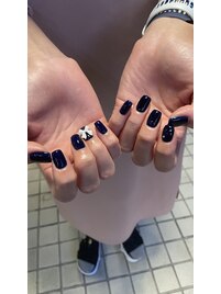 navy × ribbon