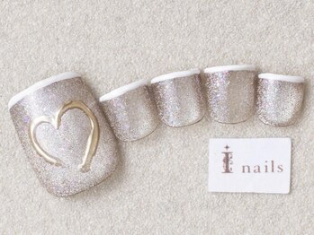 アイネイルズ 三宮店(I nails)/ハートマグネットラインフレンチ