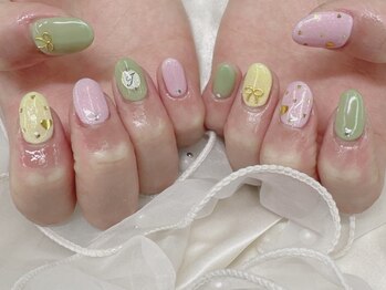 ハニービービー(Honey Bee Bee)/イニシャルパステルネイル