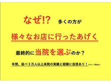 【年間、延べ3万人以上来院の実績と経験に自信あり！】